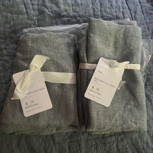 Pottery Barn Belgian Flax Linen King shams (2) Chambray. NWT $100 for two